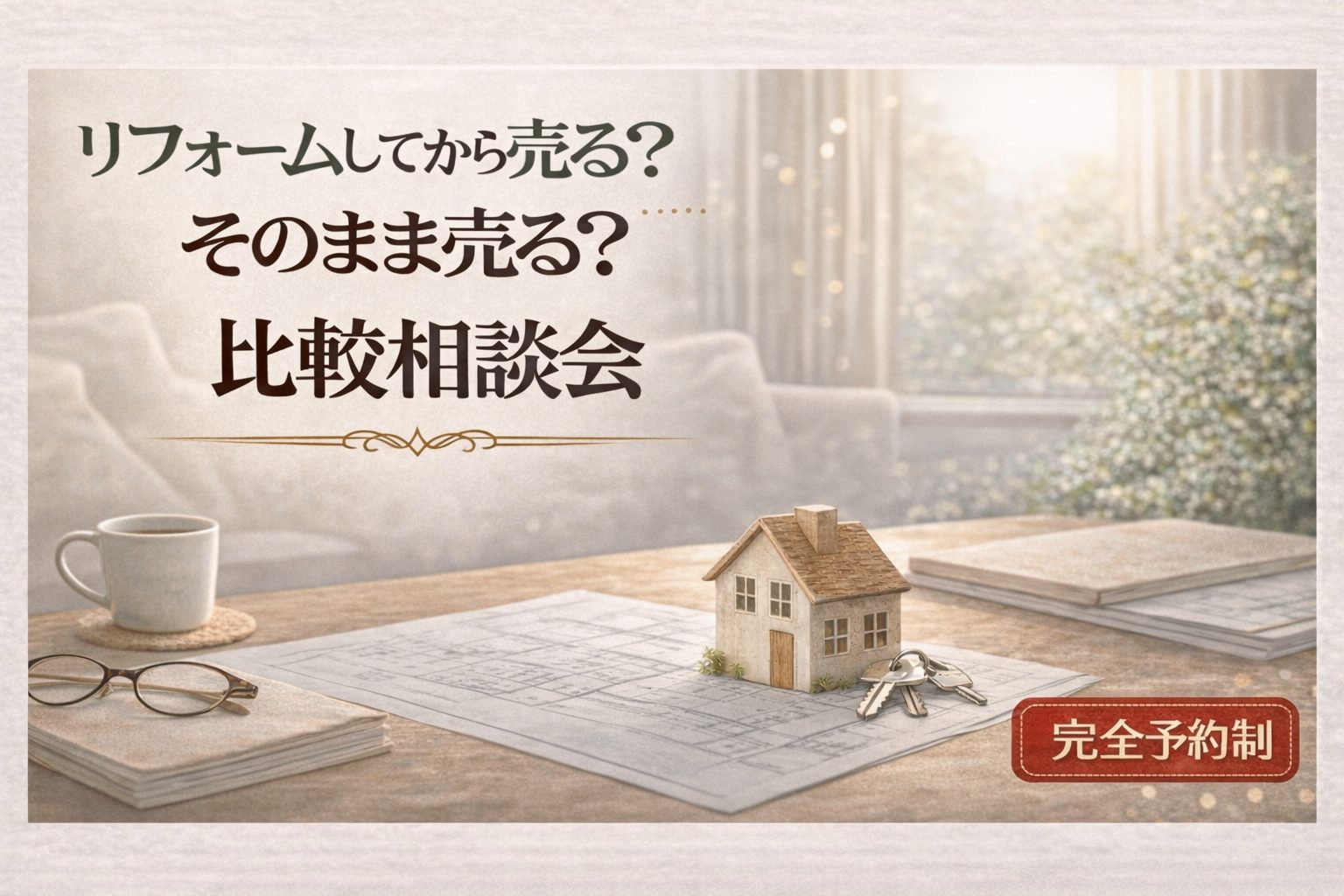 【予約制】リフォームしてから売る？そのまま売る？比較相談会
